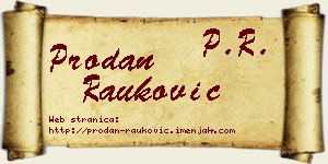 Prodan Rauković vizit kartica